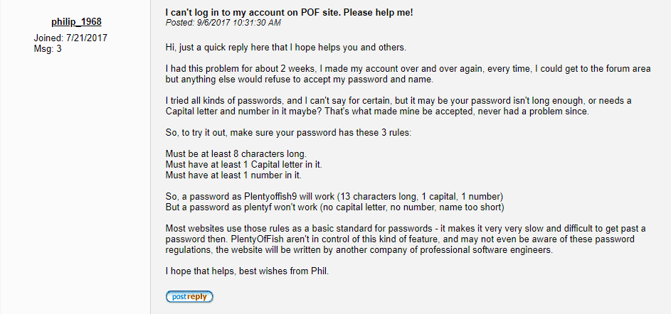 What should I do if I can’t log in to my Plenty Of Fish account?