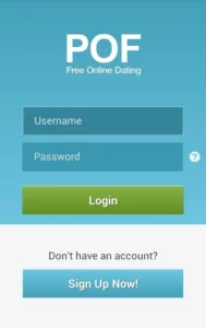 Click Sign Up Now Button with pof login details